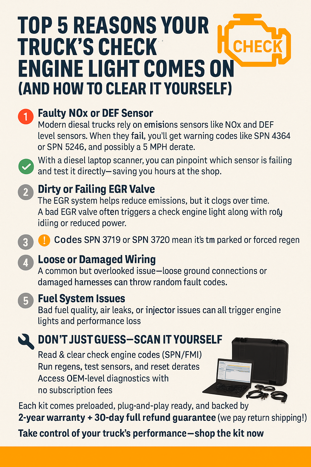 Top 5 Reasons Your Truck’s Check Engine Light Comes On (And How to Clear It Yourself)