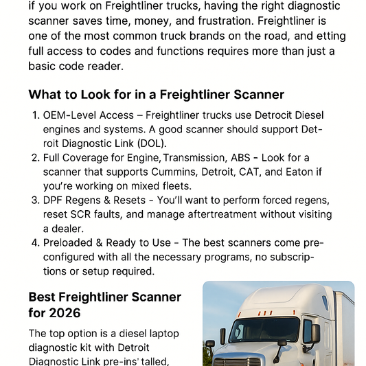 What Is the Best Freightliner Diagnostic Scanner