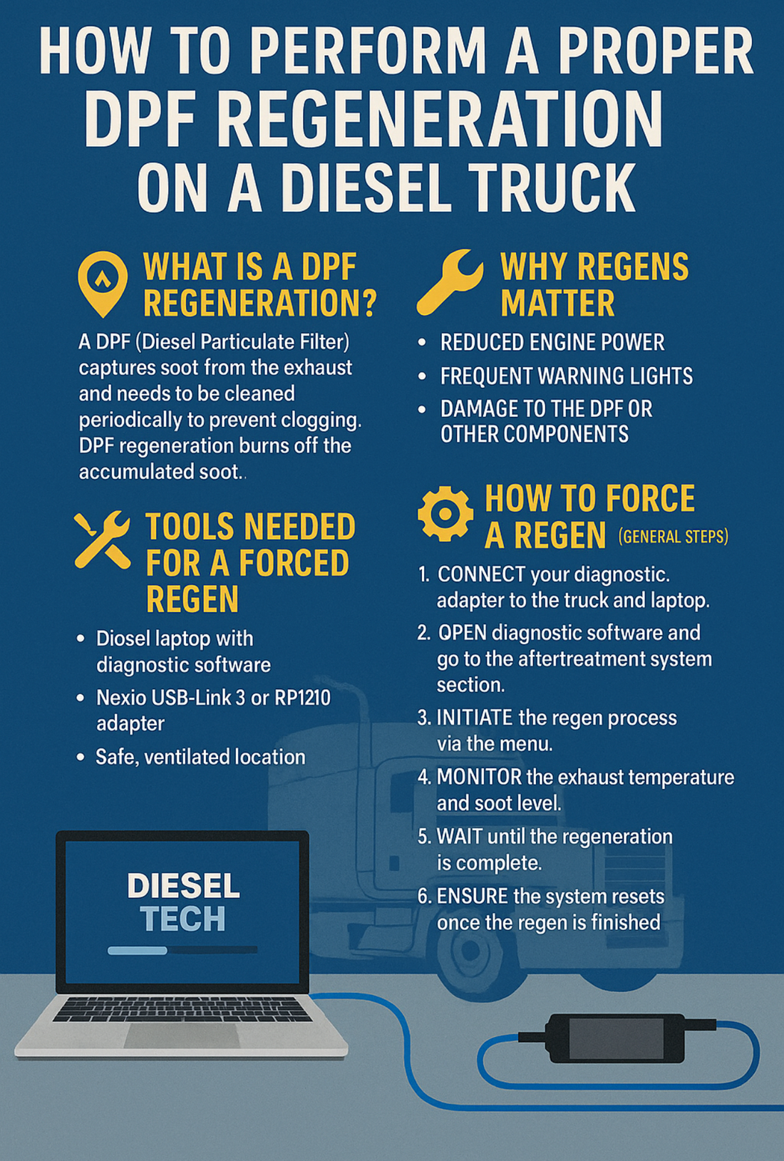 How to Perform a Proper DPF Regeneration on a Diesel Truck