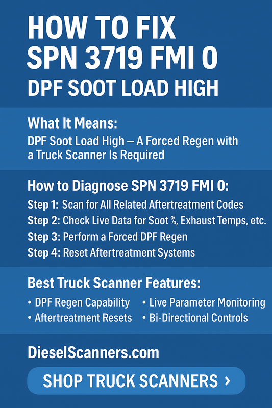 How to Fix SPN 3719 FMI 0 — DPF Soot Load High (Truck Scanner Required)
