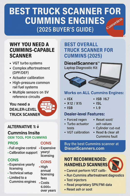 Best Truck Scanner for Cummins Engines (2026 Buyer’s Guide)