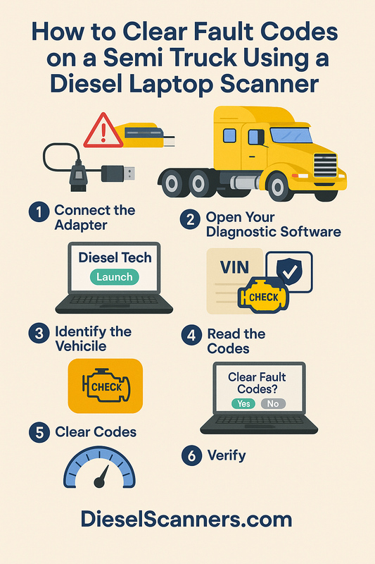How to Clear Fault Codes on a Semi Truck Using a Diesel Laptop Scanner