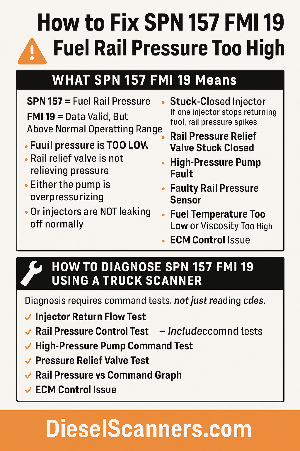 How to Fix SPN 157 FMI 19 – Fuel Rail Pressure Too High