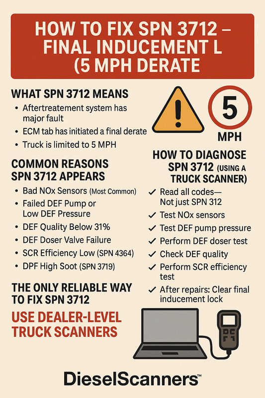 How to Fix SPN 3712 – Final Inducement Level (5 MPH Derate)