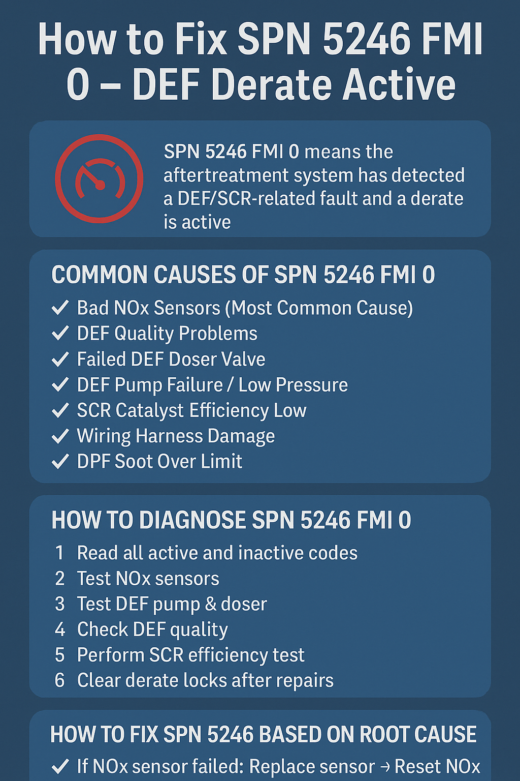 How to Fix SPN 5246 FMI 0 – DEF Derate Active