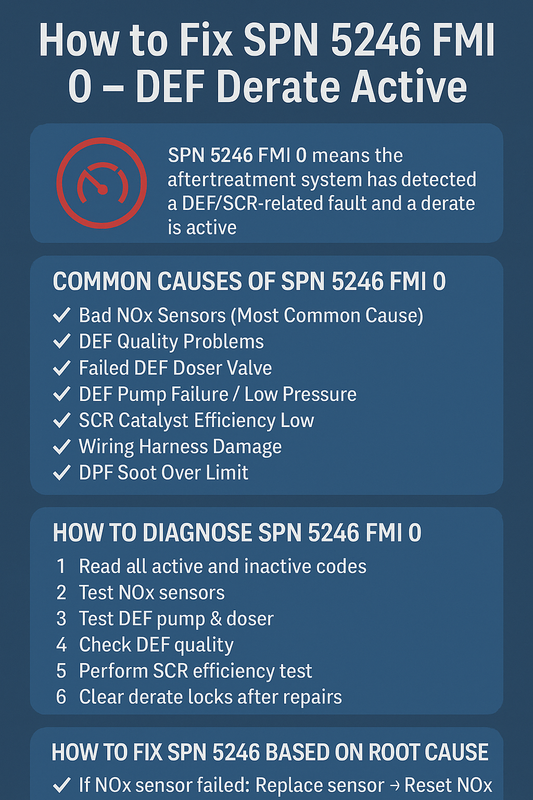 How to Fix SPN 5246 FMI 0 – DEF Derate Active