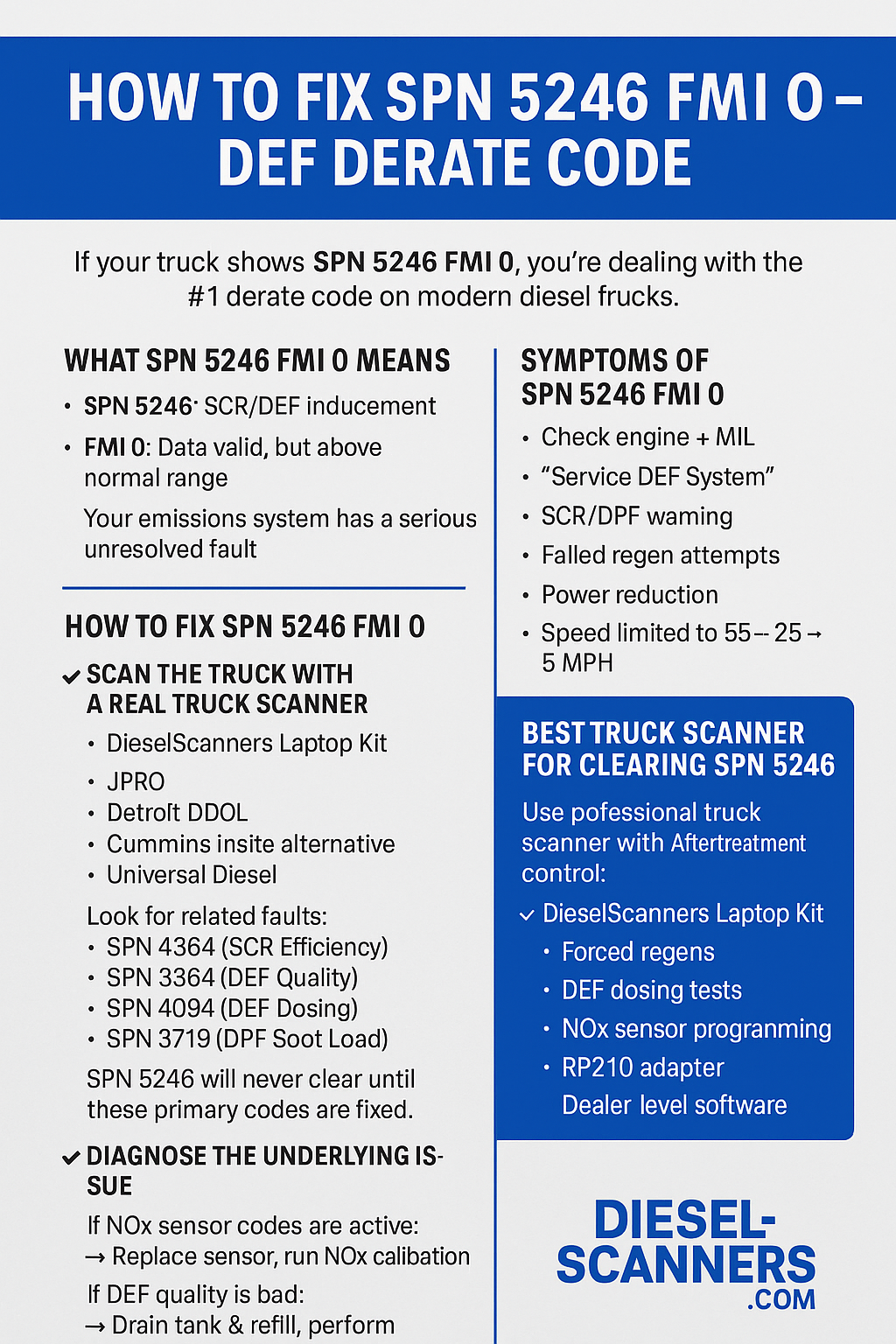 How to Fix SPN 5246 FMI 0 — DEF Derate Code (Why You Need a Real Truck ...