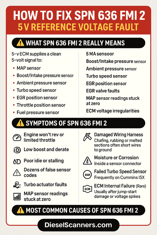 How to Fix SPN 636 FMI 2 (5V Reference Fault)