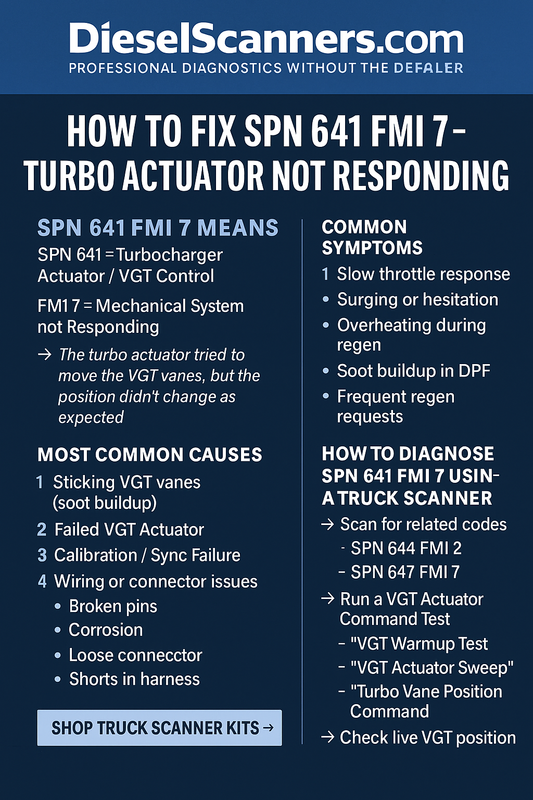 How to Fix SPN 641 FMI 7 — Turbo Actuator Not Responding (Truck Scanner Guide)
