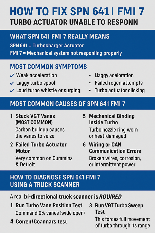 How to Fix SPN 641 FMI 7 – Turbo Actuator Unable to Respond