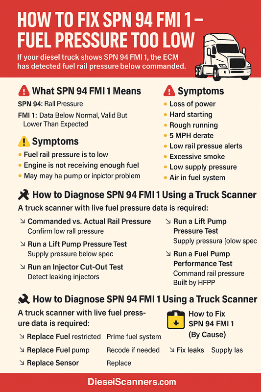 How to Fix SPN 94 FMI 1 – Fuel Pressure Too Low