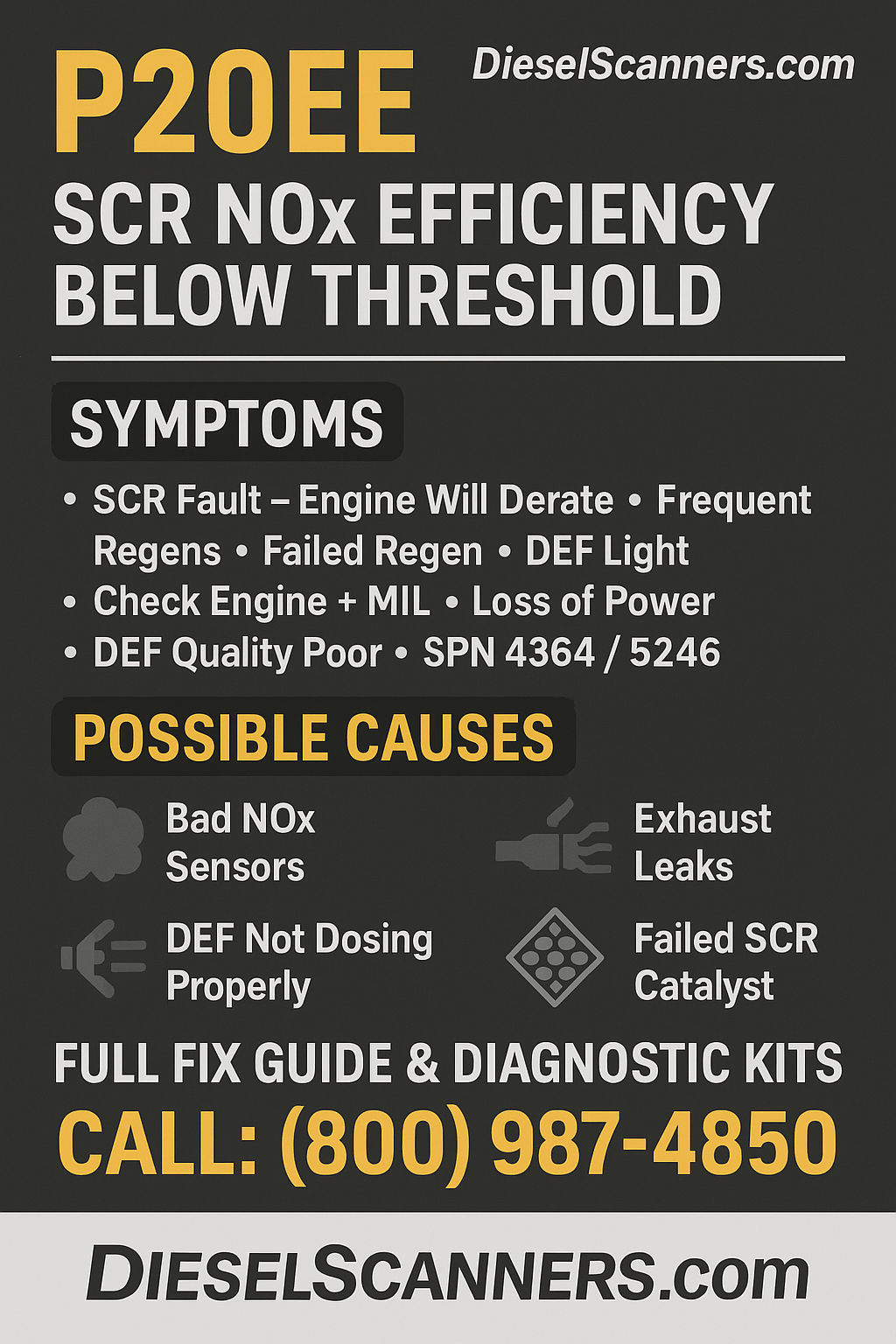 P20EE – SCR NOx Efficiency Below Threshold (Full 2025 Fix Guide)