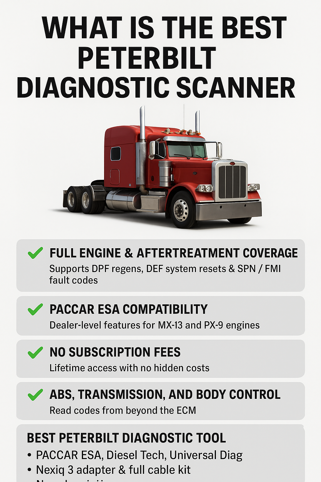 What Is the Best Peterbilt Diagnostic Scanner