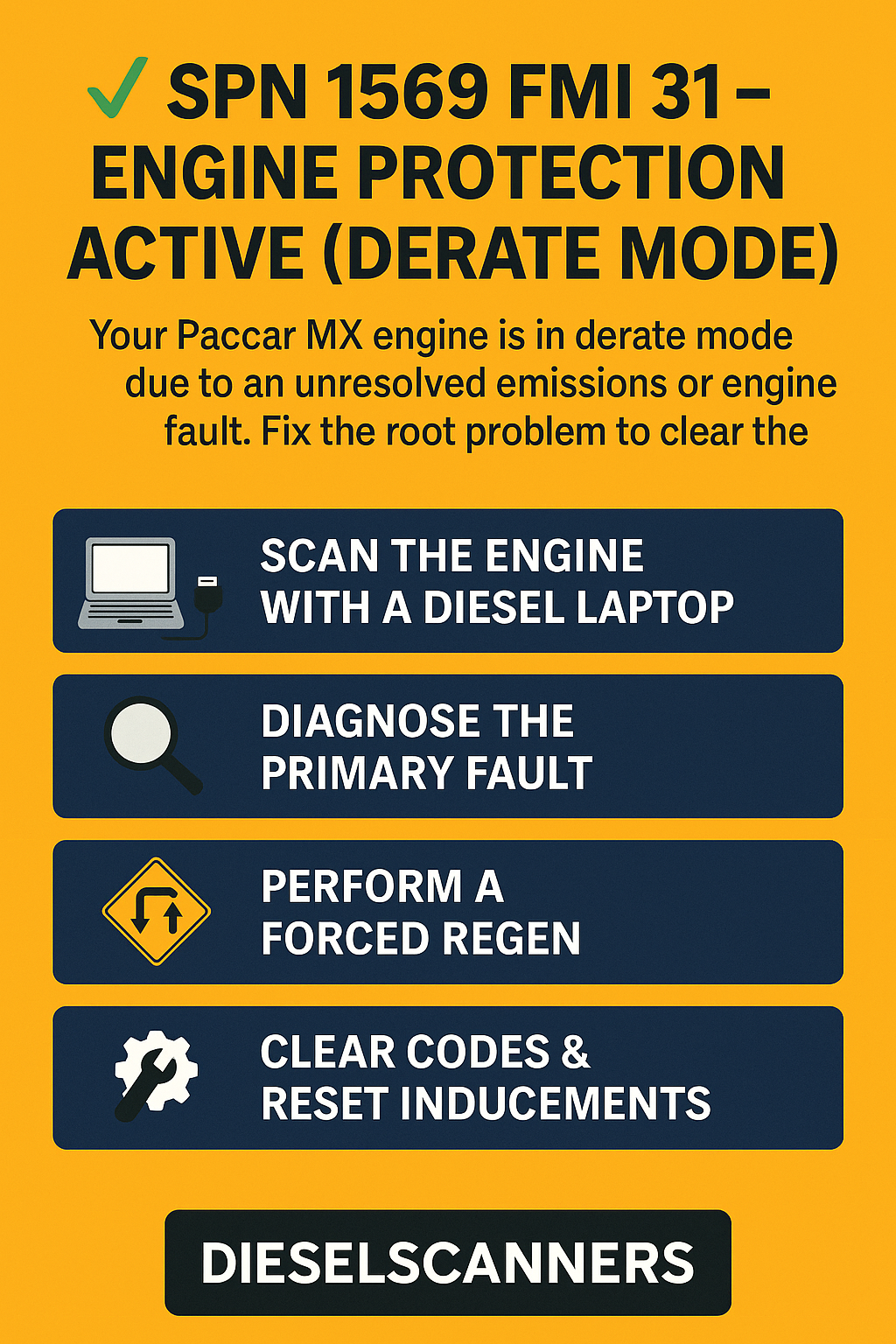 How to Fix Paccar MX Fault Code: SPN 1569 FMI 31 — Engine Protection Active (Derate Mode)