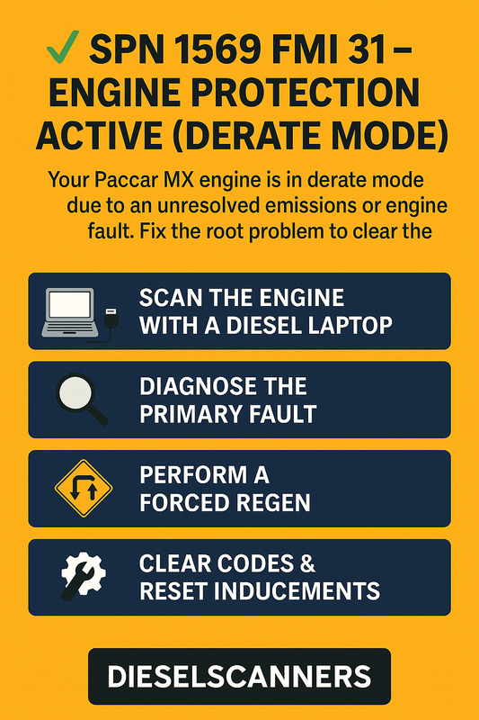 How to Fix Paccar MX Fault Code: SPN 1569 FMI 31 — Engine Protection Active (Derate Mode)