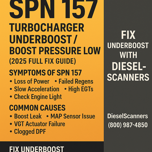 SPN 157 – Turbocharger Underboost / Boost Pressure Low (2025 Full Fix Guide)