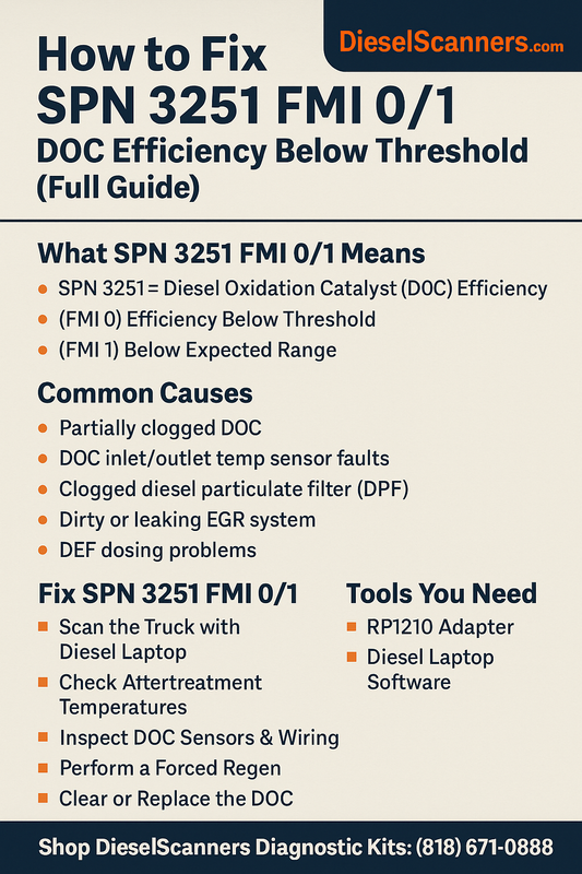 How to Fix SPN 3251 FMI 0/1 — DOC Efficiency Below Threshold (Full Guide)